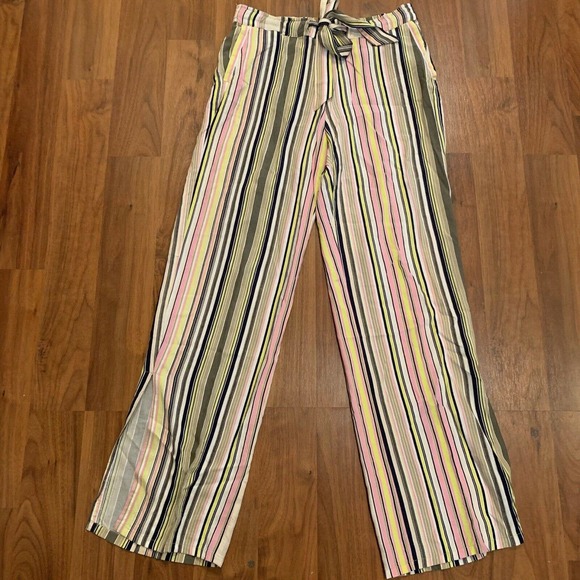 Libby Edelman Stripe Boho Paperbag Pants - Picture 1 of 9